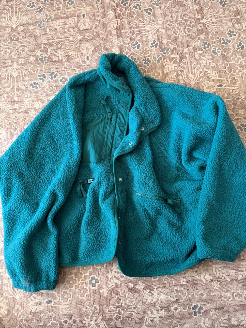 Free People Hit The Slopes Fleece Jacket teal